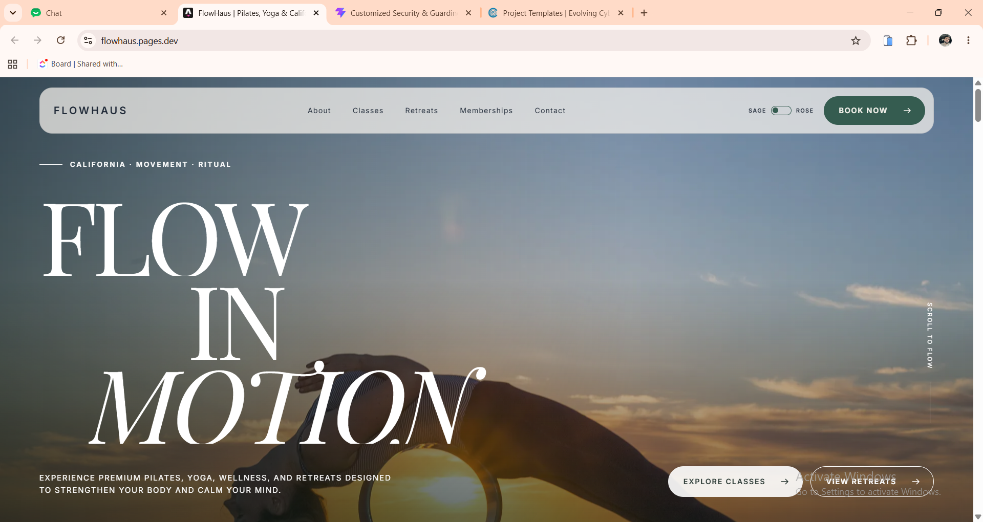FlowHaus template screenshot